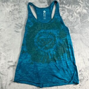 Roxy Teal Tie Dye Graphic Racerback Tank Top Women's Small